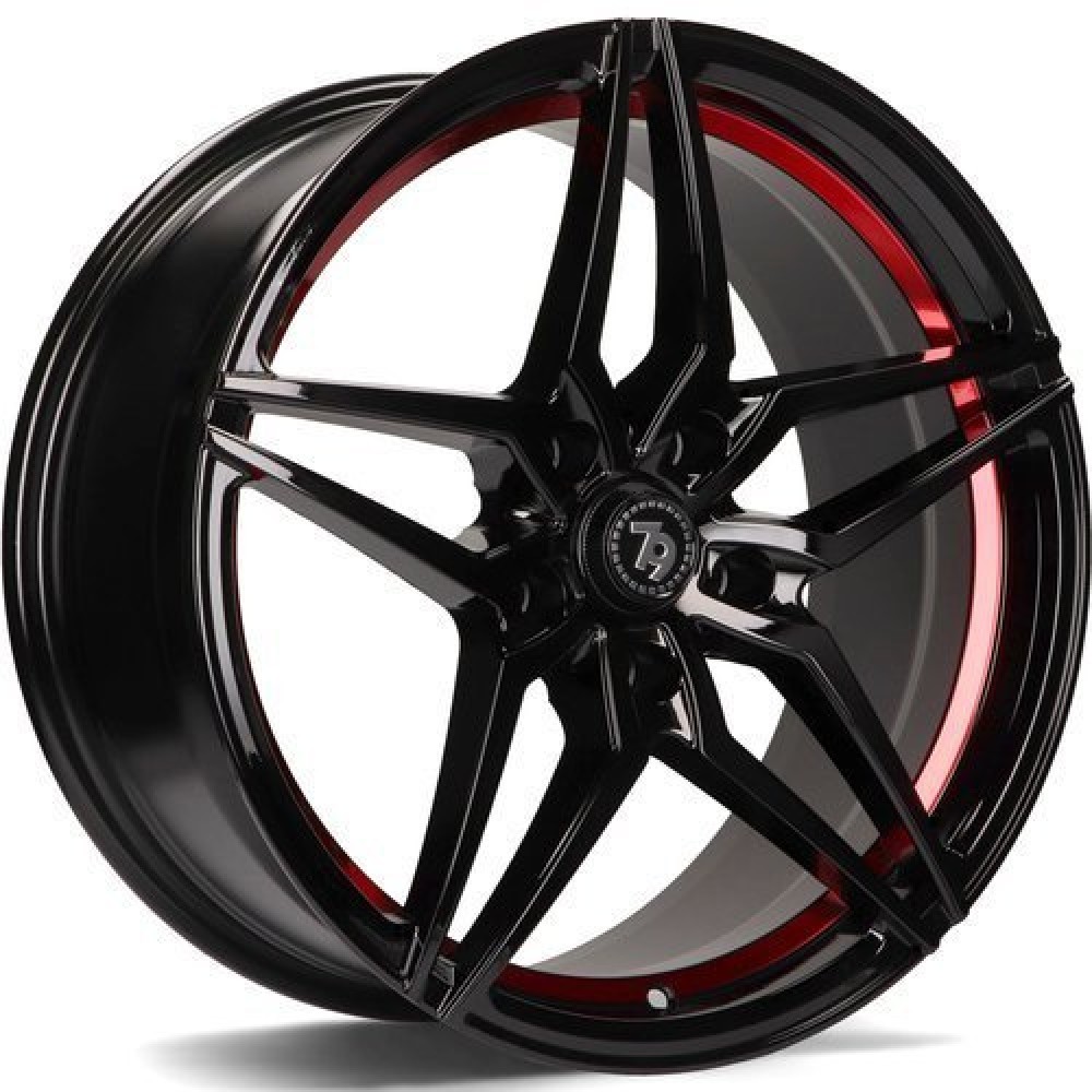 seventy9 SV-A 8Jx18 5x120 ET30 CB72.6 BGRIL- Black Glossy Red Inner Lip