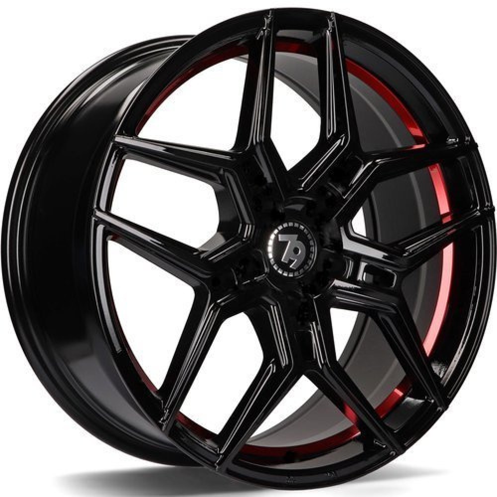 seventy9 SV-B 8.5Jx19 5x112 ET35 CB66.5 BGRIL- Black Glossy Red Inner Lip