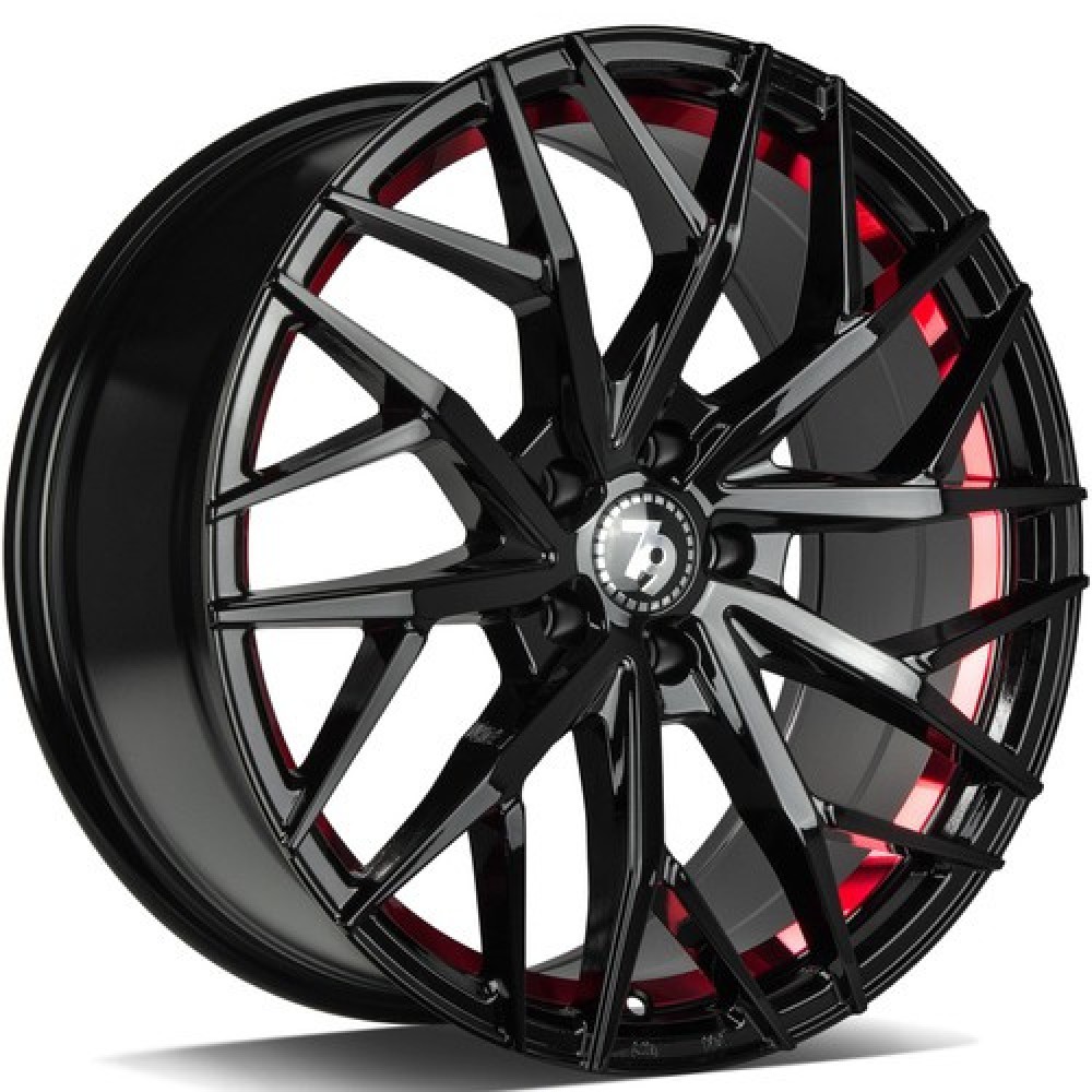 seventy9 SV-C 8.5Jx19 5x114.3 ET40 CB73.1 BGRIL- Black Glossy Red Inner Lip
