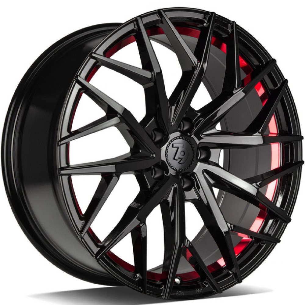 seventy9 SV-C 8.5Jx19 5x112 ET45 CB66.5 BGRIL- Black Glossy Red Inner Lip