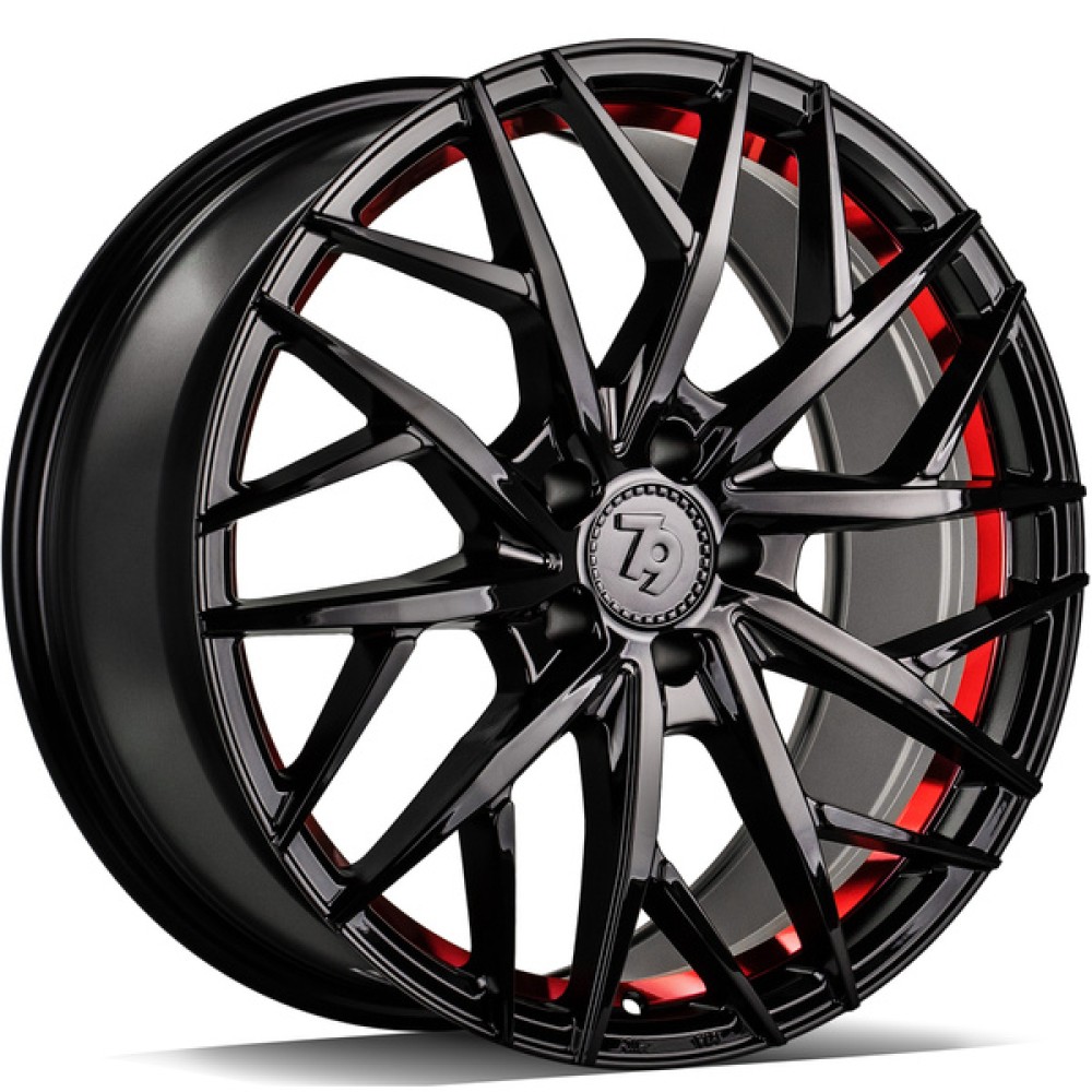 seventy9 SSF-1 8Jx18 5x112 ET30 CB66.6 BGRIL - Black Glossy Red Inner Lip