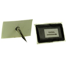 Radial tyre repair patch with Repair plug 42x73 mm