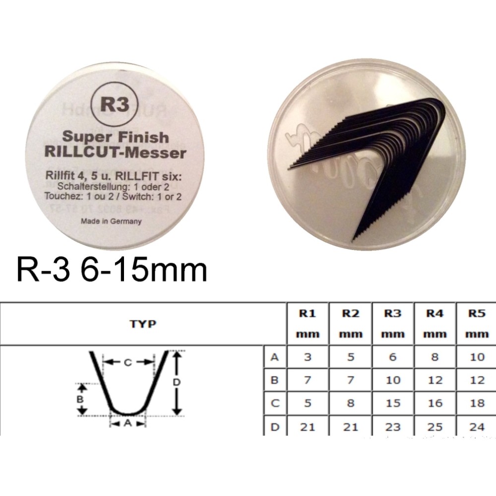 Tyre regrooving blade R3 6-15 mm