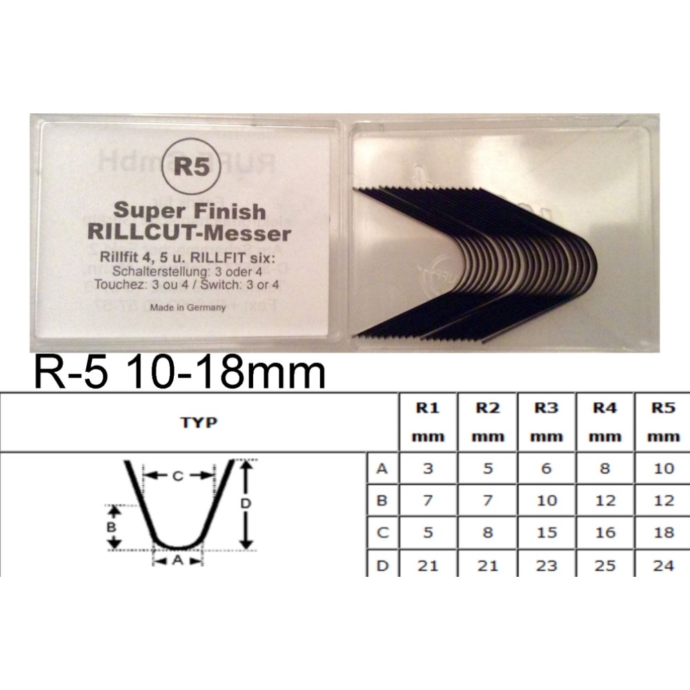 Tyre regrooving blade R5 10-18 mm