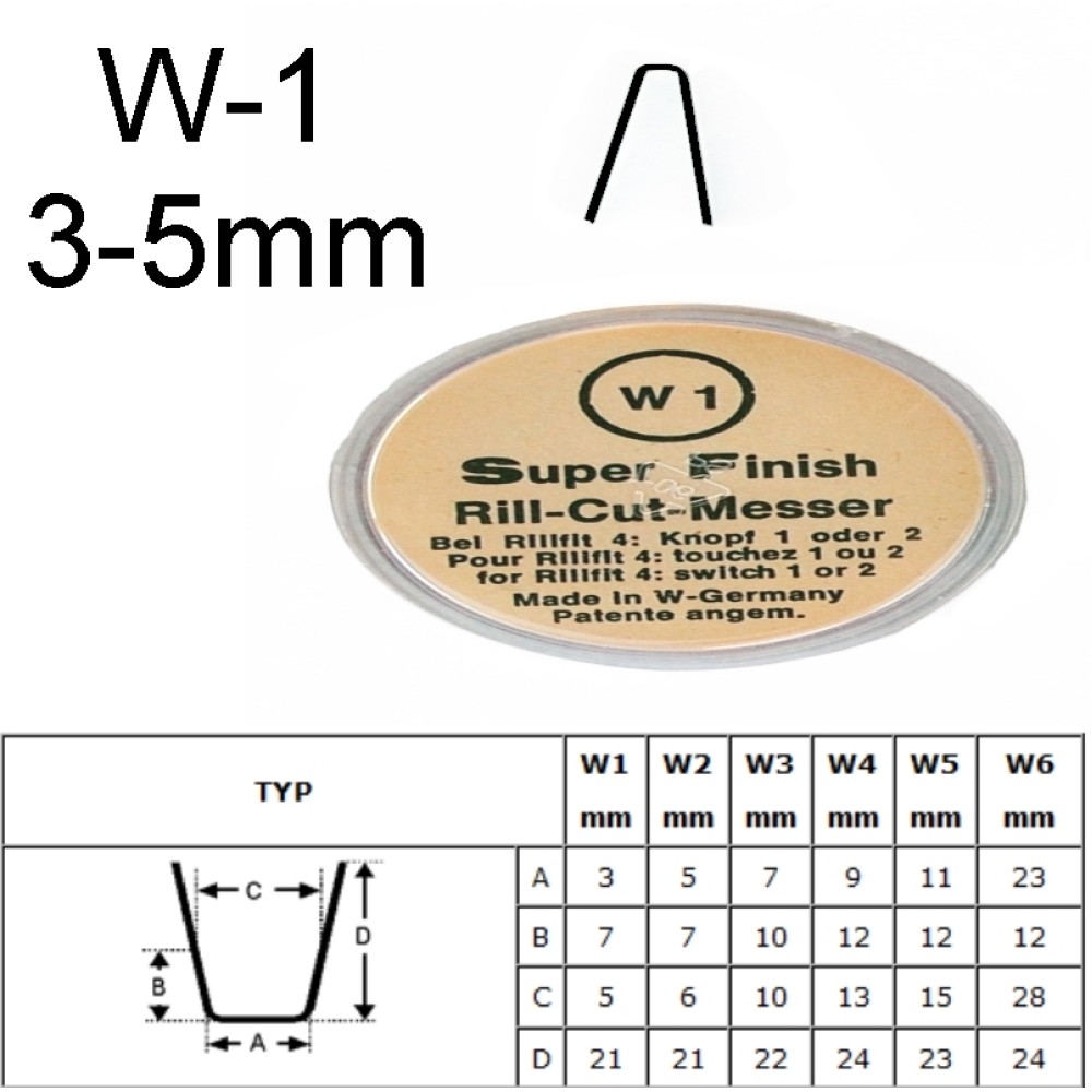 Tyre regrooving blade W1 3-5 mm