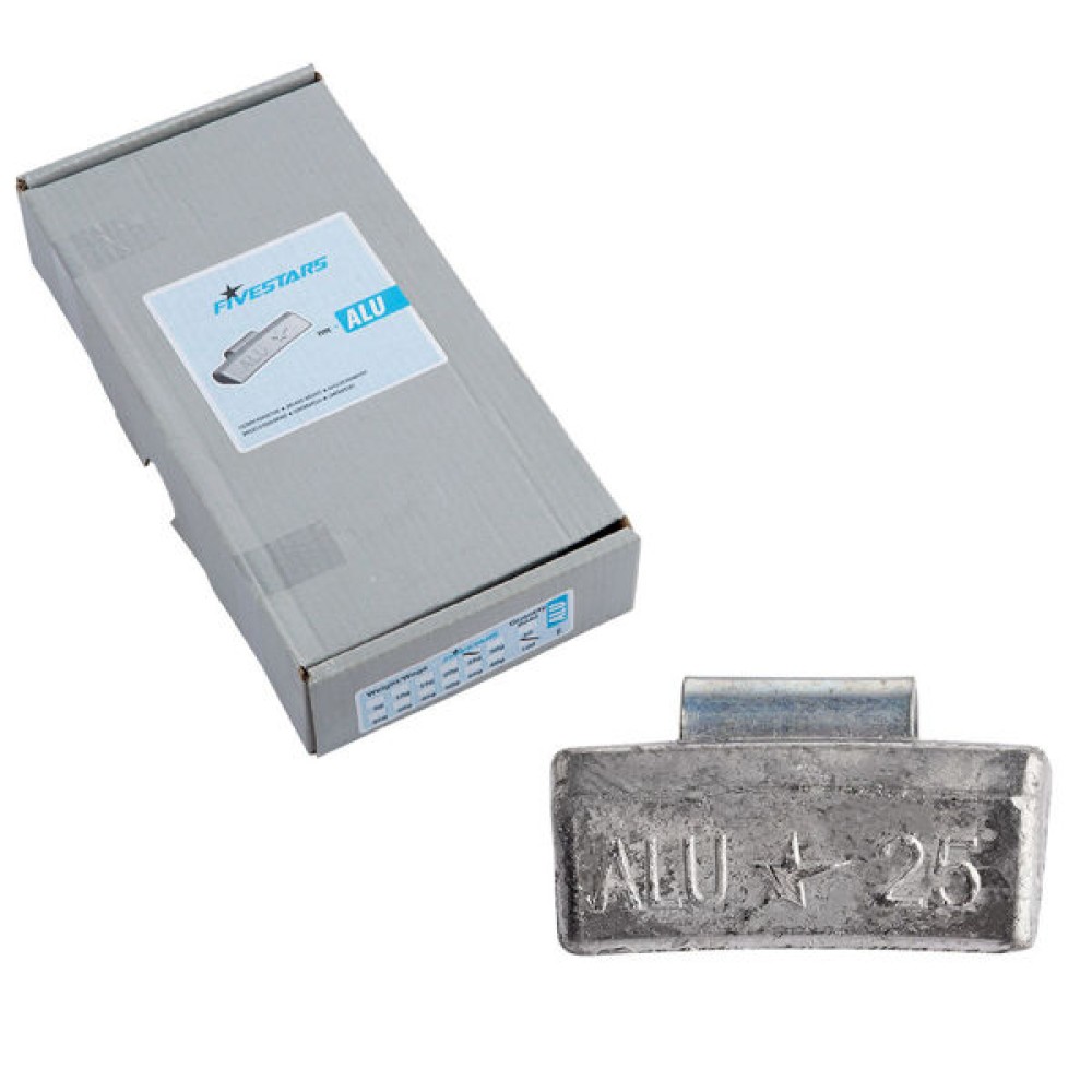 ALU clip-on wheel balancing weights 25 g (100 pcs)