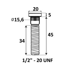 Press-in Wheel stud 1/2