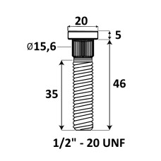 Press-in Wheel stud 1/2