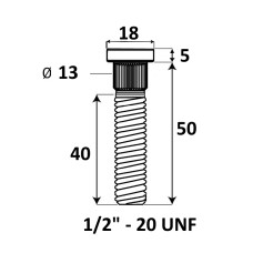 Press-in Wheel stud 1/2