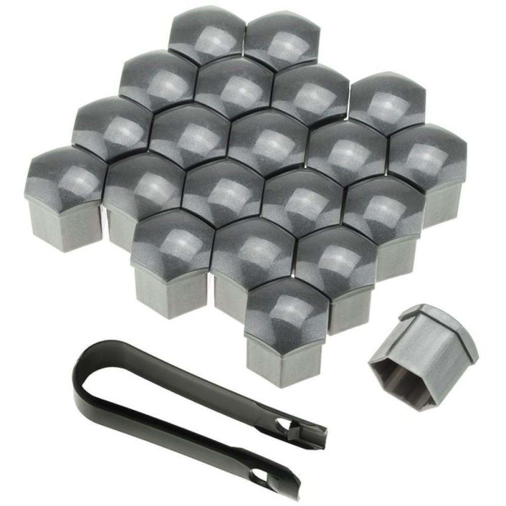 Wheel bolt / nut caps 19 mm Graphite