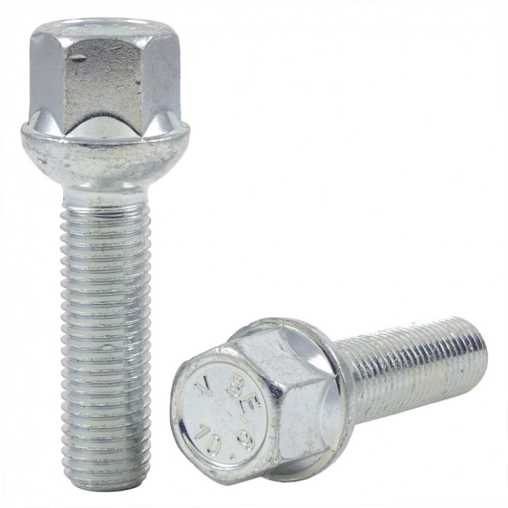 Wheel bolt M12x1.5x40 mm 17 mm hex (Ball seat)