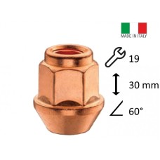 Wheel nut M12x1.25 Copper-coloured