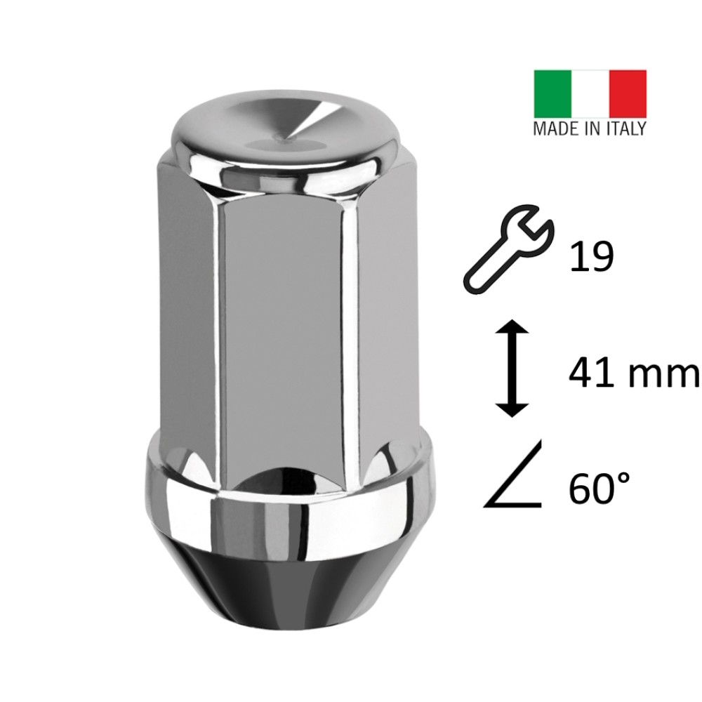 Wheel nut M12x1.25 19 mm hex