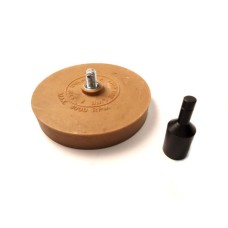 Adhesive removal wheel with adapter